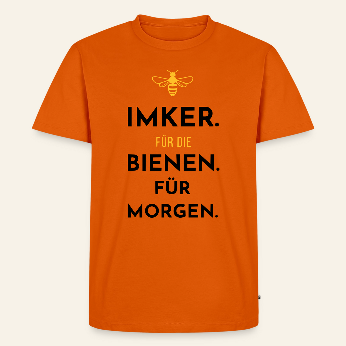 Imker für Morgen T-Shirt in Orange – Vorderseite
