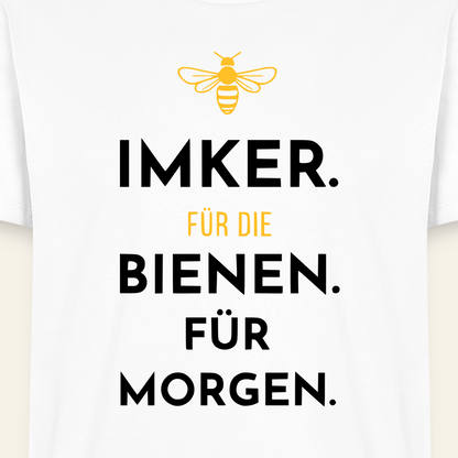 Imker für Morgen T-Shirt in Weiß – Druck im Detail