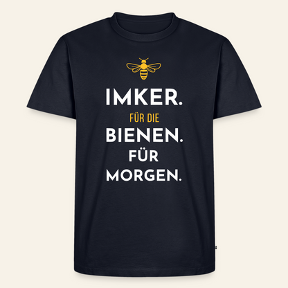 Imker für Morgen T-Shirt in Dunkelblau – Vorderseite