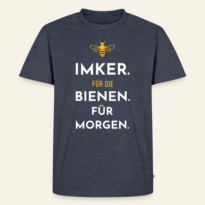 Imker für Morgen T-Shirt in Jeansblau – Vorderseite