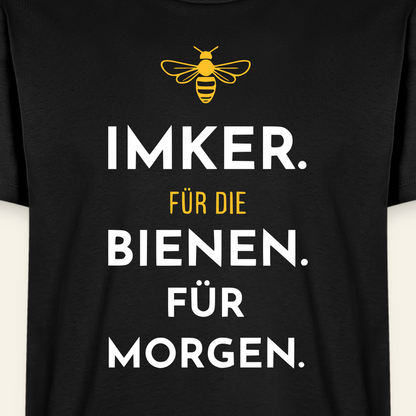 Imker für Morgen T-Shirt in Schwarz – Druck im Detail