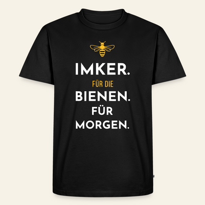 Imker für Morgen T-Shirt in Schwarz – Vorderseite