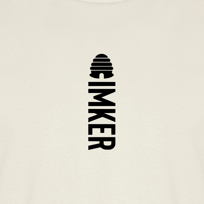IMKER Hive Alpha T-Shirt in Naturweiß – Druck im Detail