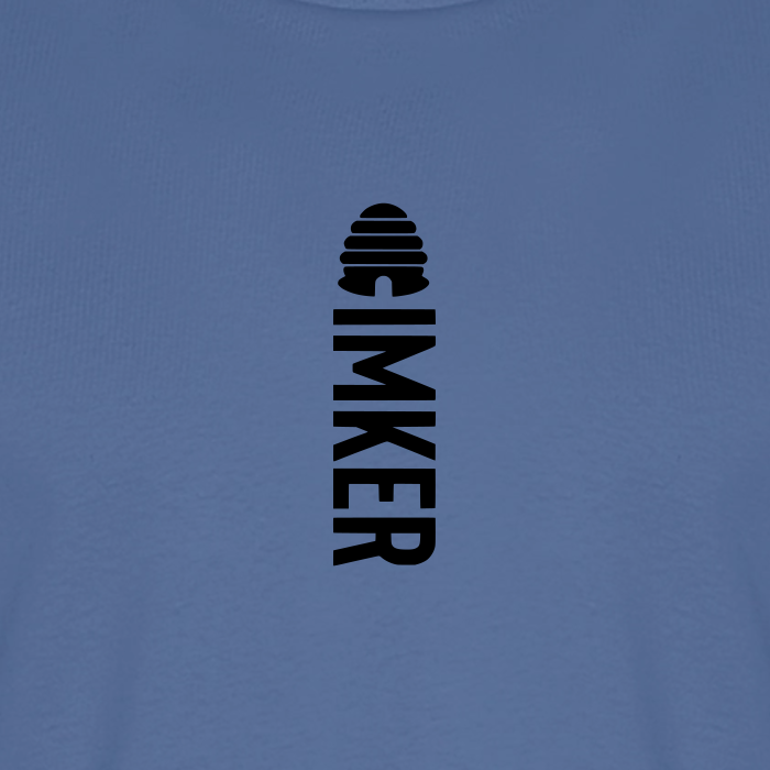 IMKER Hive Alpha T-Shirt in Steinblau – Druck im Detail