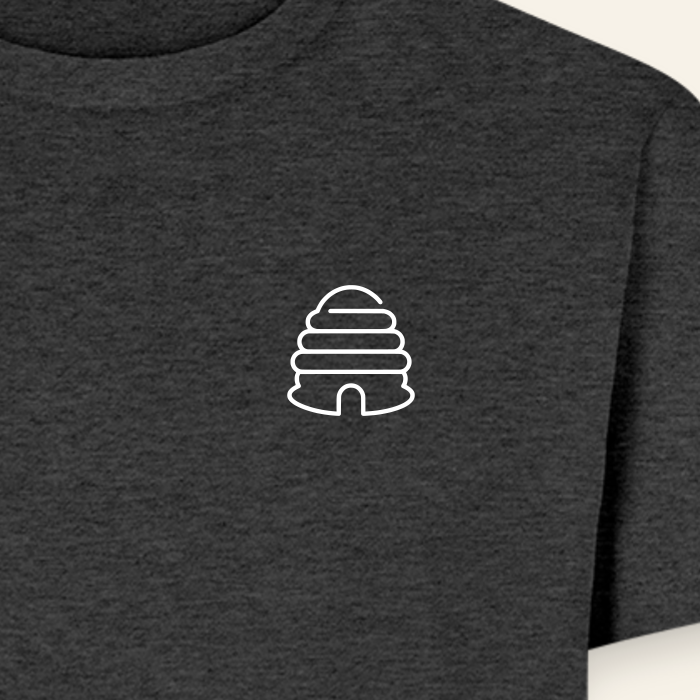 IMKER Hive Bravo T-Shirt in Anthrazit – Druck im Detail