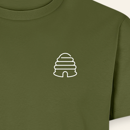 IMKER Hive Bravo T-Shirt in Khaki – Druck im Detail