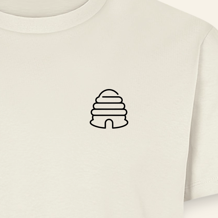 IMKER Hive Bravo T-Shirt in Naturweiß – Druck im Detail