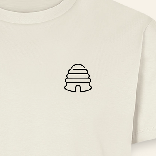 IMKER Hive Bravo T-Shirt in Naturweiß – Druck im Detail
