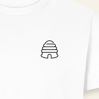 IMKER Hive Bravo T-Shirt in Weiß – Druck im Detail