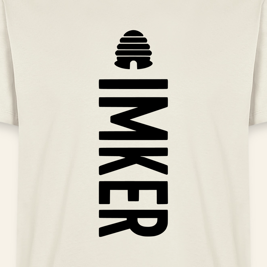 IMKER Hive Charlie T-Shirt in Naturweiß – Druck im Detail