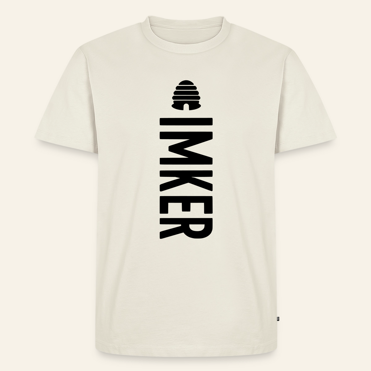 IMKER Hive Charlie T-Shirt in Naturweiß – Vorderseite