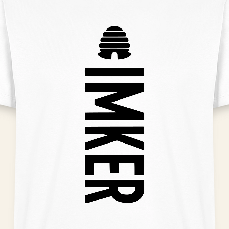 IMKER Hive Charlie T-Shirt in Weiß – Druck im Detail