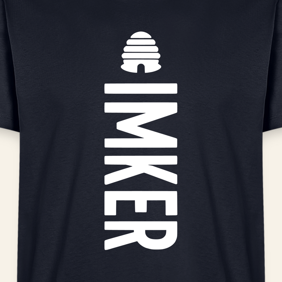 IMKER Hive Charlie T-Shirt in Dunkelblau – Druck im Detail
