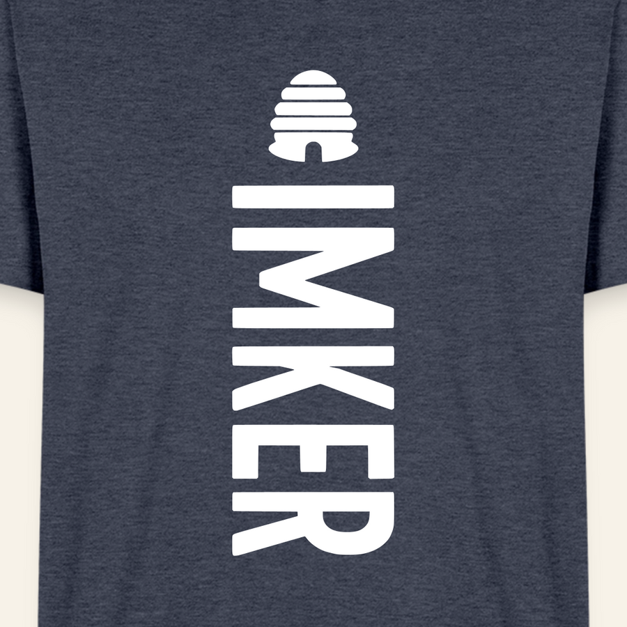 IMKER Hive Charlie T-Shirt in Jeansblau – Druck im Detail