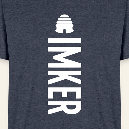 IMKER Hive Charlie T-Shirt in Jeansblau – Druck im Detail
