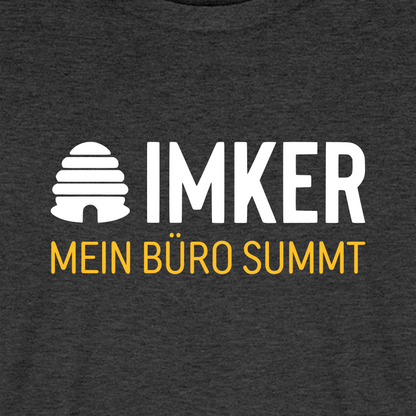 IMKER Hive Büro T-Shirt in Anthrazit – Druck im Detail