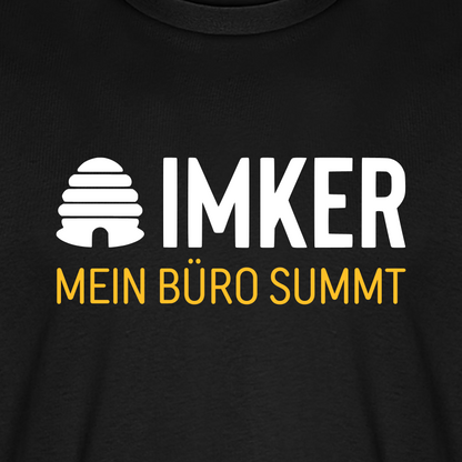 IMKER Hive Büro T-Shirt in Schwarz – Druck im Detail