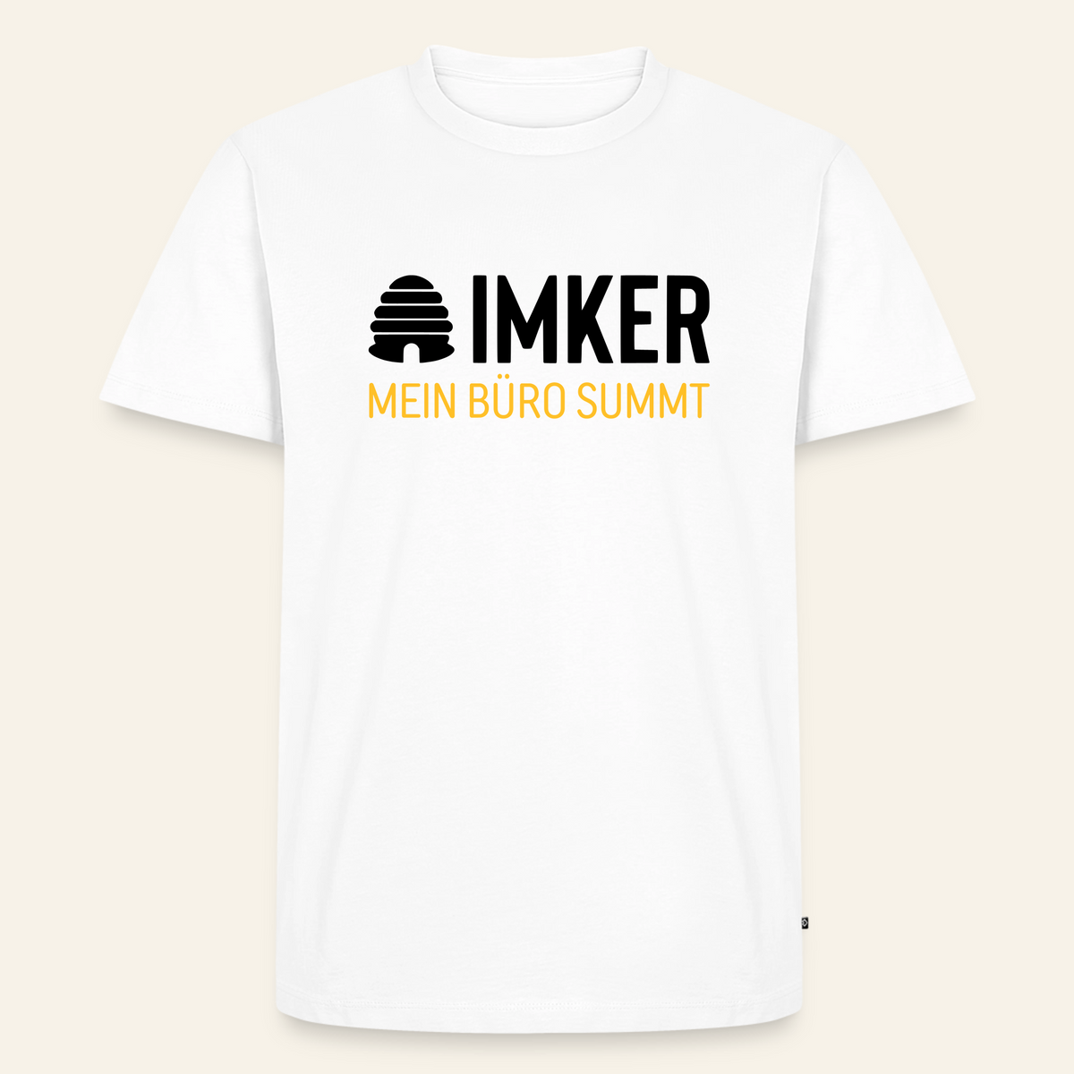 IMKER Hive Büro T-Shirt in Weiß – Vorderseite