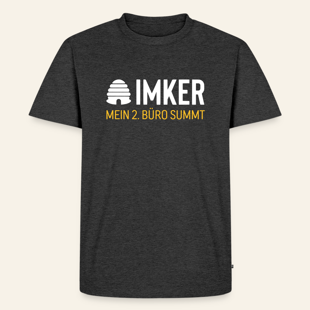 IMKER Hive Zweitbüro T-Shirt in Anthrazit – Vorderseite