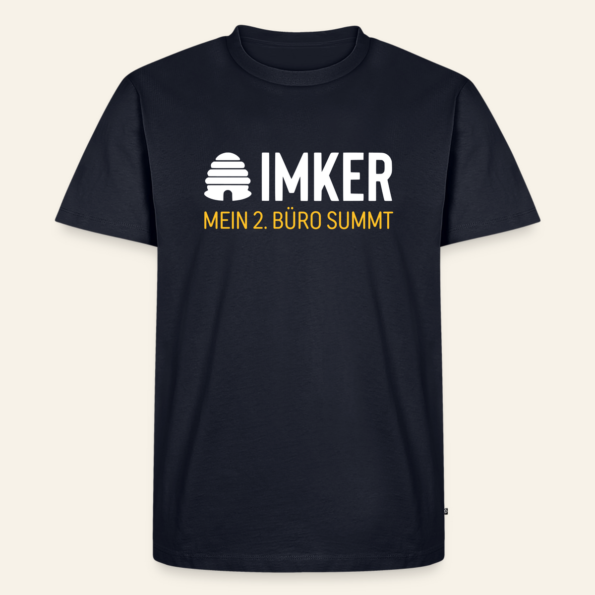 IMKER Hive Zweitbüro T-Shirt in Dunkelblau – Vorderseite