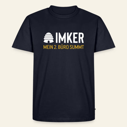 IMKER Hive Zweitbüro T-Shirt in Dunkelblau – Vorderseite