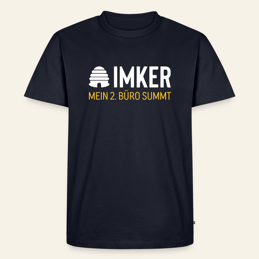 IMKER Hive Zweitbüro T-Shirt in Dunkelblau – Vorderseite