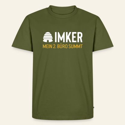 IMKER Hive Zweitbüro T-Shirt in Khaki – Vorderseite