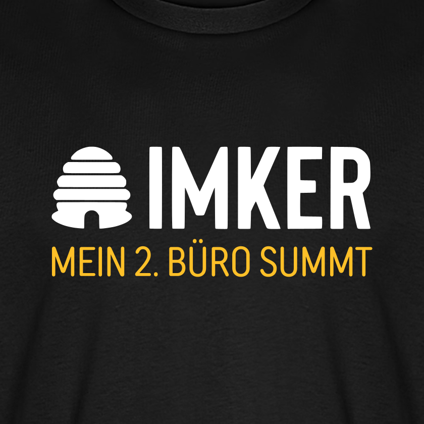 IMKER Hive Zweitbüro T-Shirt in Schwarz – Druck im Detail