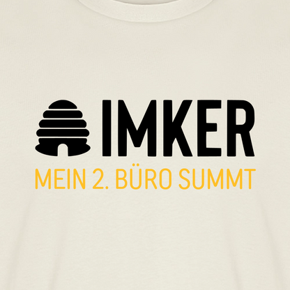 IMKER Hive Zweitbüro T-Shirt in Naturweiß – Druck im Detail