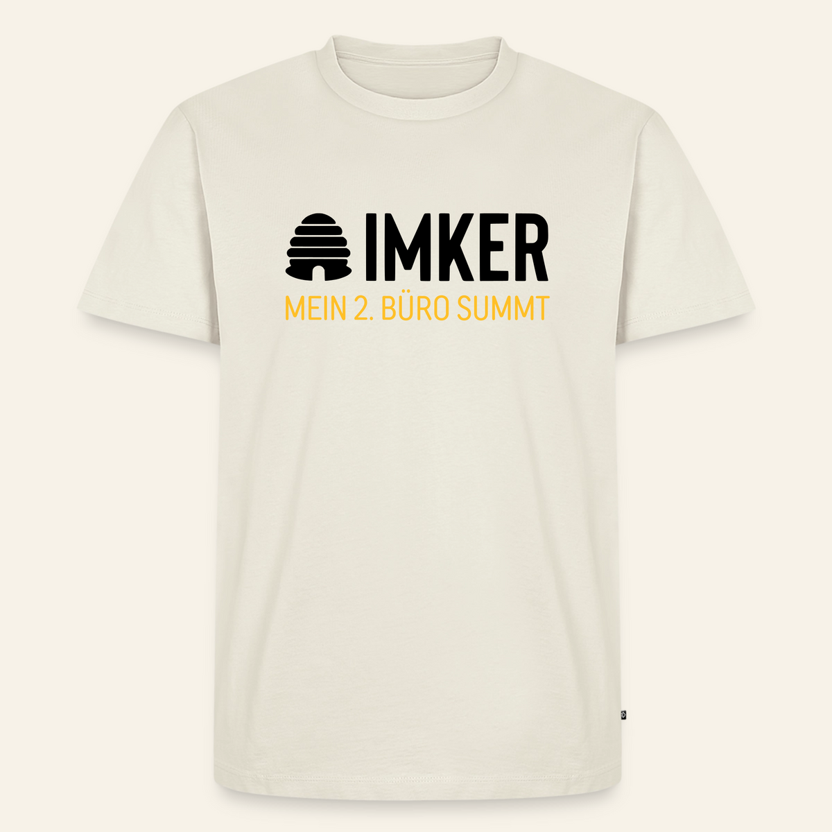 IMKER Hive Zweitbüro T-Shirt in Naturweiß – Vorderseite