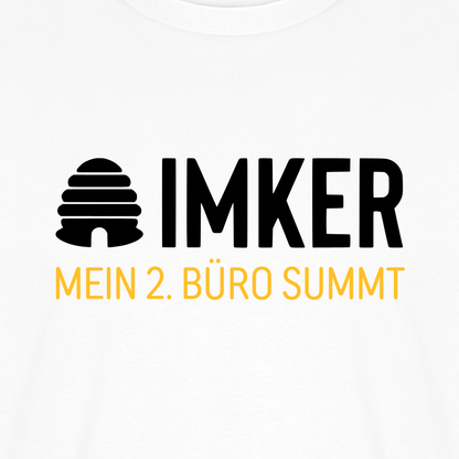 IMKER Hive Zweitbüro T-Shirt in Weiß – Druck im Detail