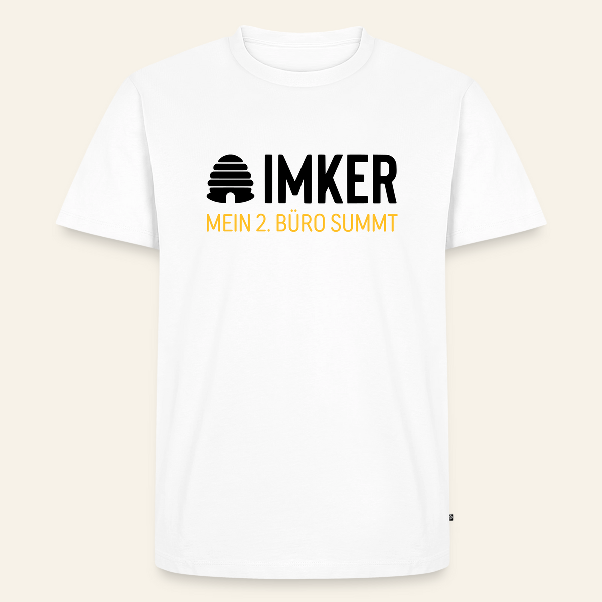 IMKER Hive Zweitbüro T-Shirt in Weiß – Vorderseite