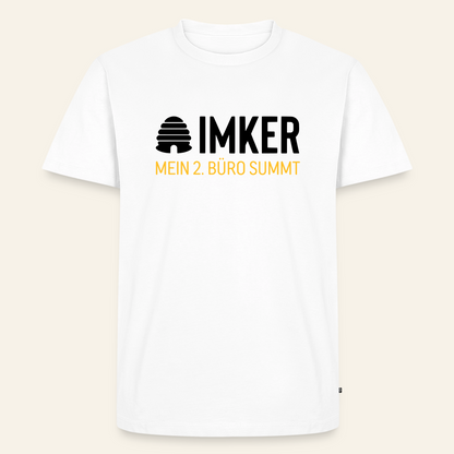 IMKER Hive Zweitbüro T-Shirt in Weiß – Vorderseite
