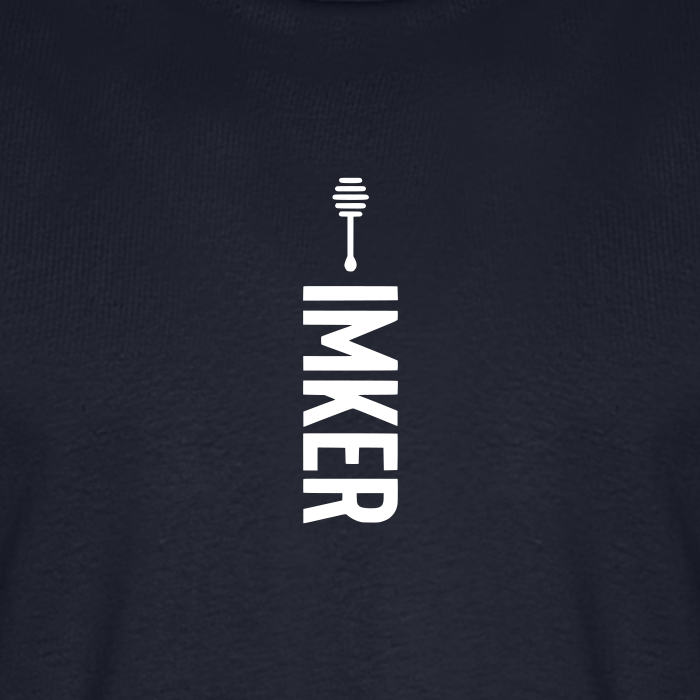 IMKER Honig Alpha T-Shirt in Dunkelblau – Druck im Detail