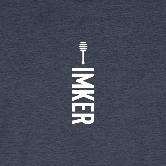 IMKER Honig Alpha T-Shirt in Jeansblau – Druck im Detail