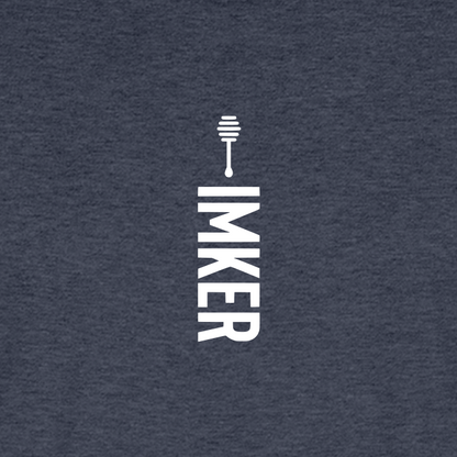IMKER Honig Alpha T-Shirt in Jeansblau – Druck im Detail