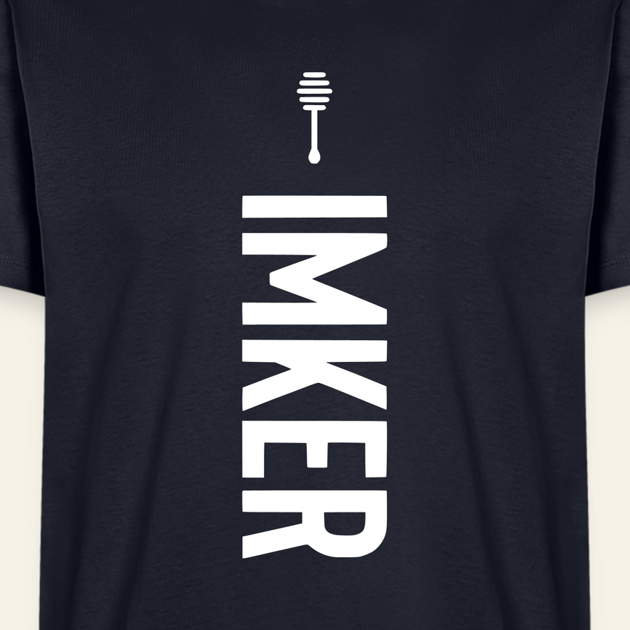 IMKER Honig Charlie T-Shirt in Dunkelblau – Druck im Detail