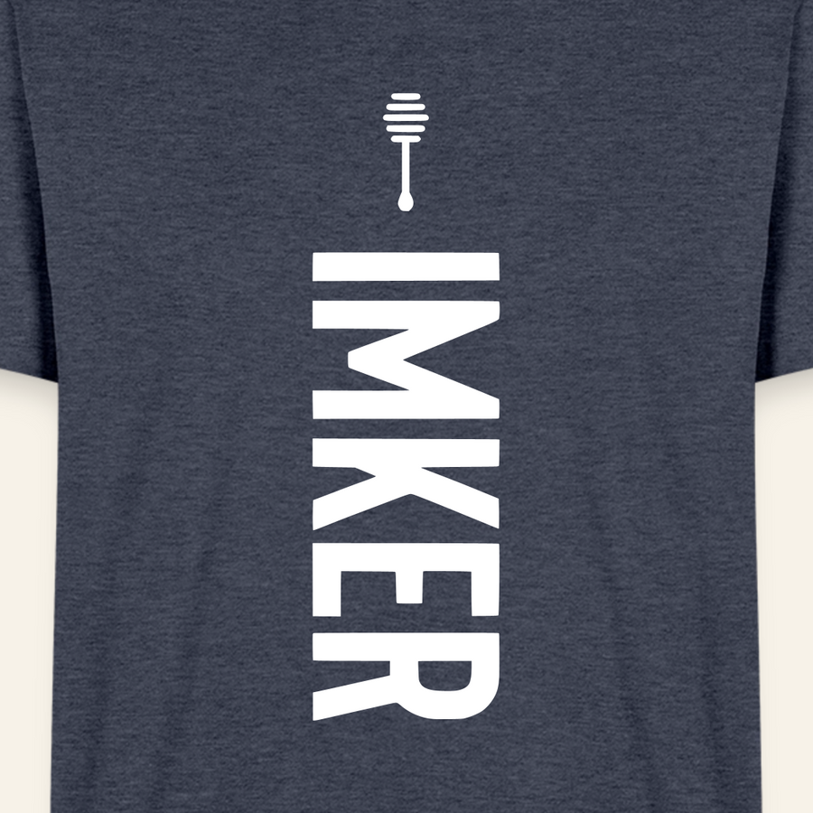 IMKER Honig Charlie T-Shirt in Jeansblau – Druck im Detail