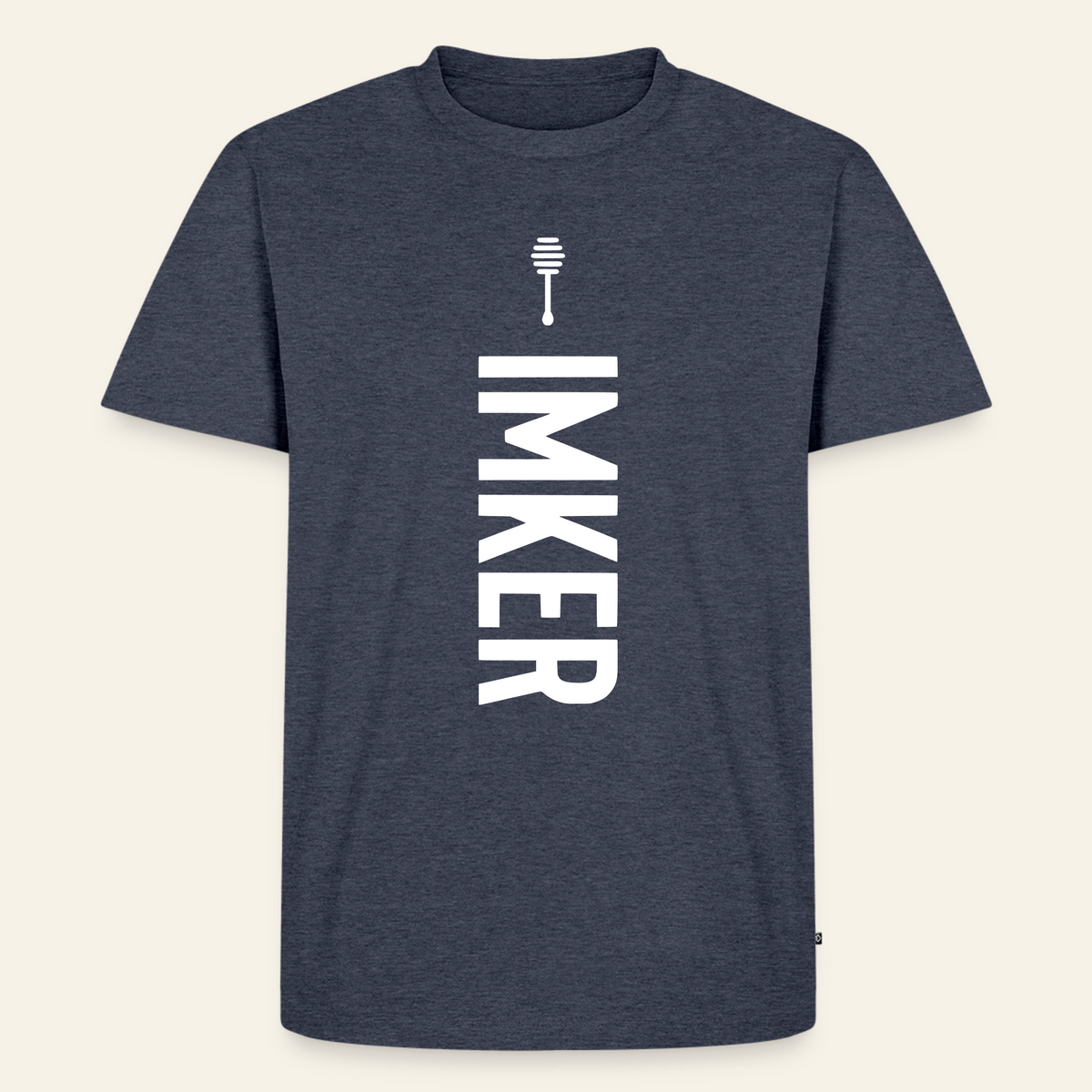 IMKER Honig Charlie T-Shirt in Jeansblau – Vorderseite
