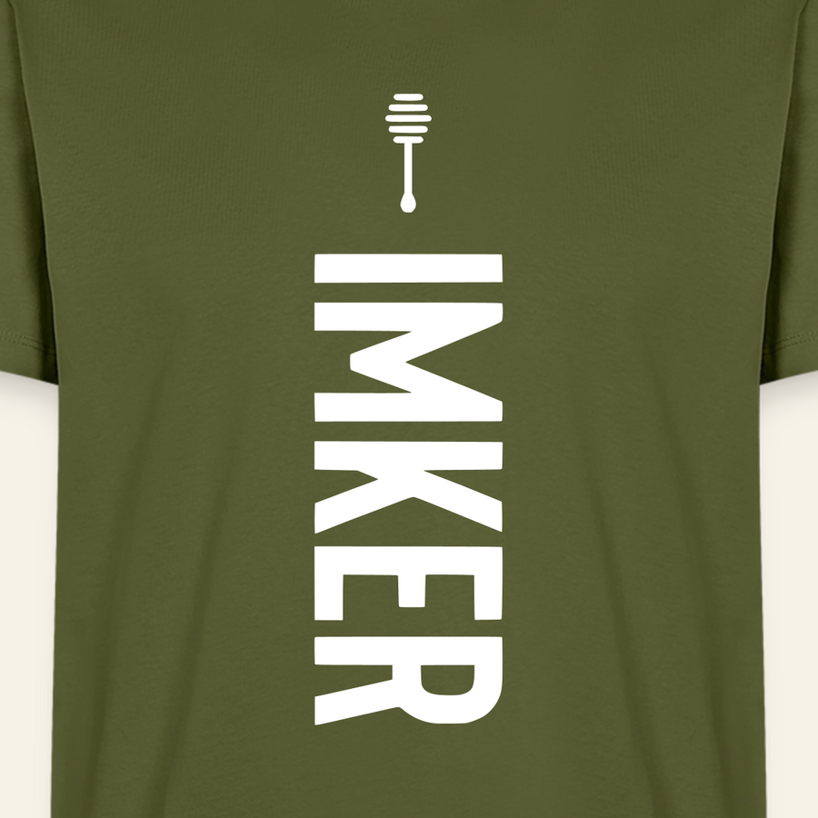 IMKER Honig Charlie T-Shirt in Khaki – Druck im Detail