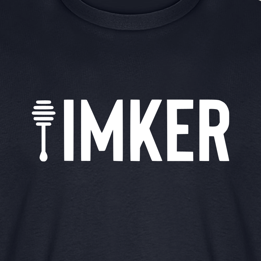 IMKER Honig Prime T-Shirt in Dunkelblau – Druck im Detail