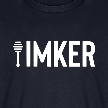 IMKER Honig Prime T-Shirt in Dunkelblau – Druck im Detail
