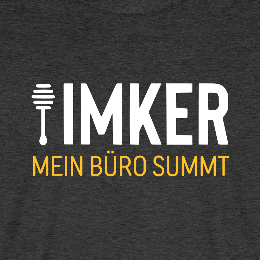 IMKER Honig Büro T-Shirt in Anthrazit – Druck im Detail
