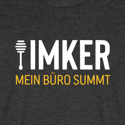 IMKER Honig Büro T-Shirt in Anthrazit – Druck im Detail