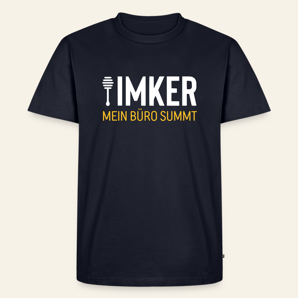 IMKER Honig Büro T-Shirt in Dunkelblau – Vorderseite