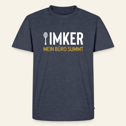 IMKER Honig Büro T-Shirt in Jeansblau – Vorderseite