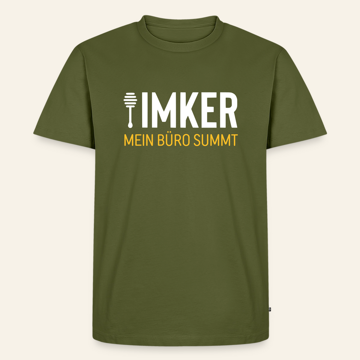 IMKER Honig Büro T-Shirt in Khaki – Vorderseite