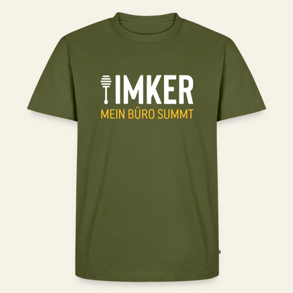 IMKER Honig Büro T-Shirt in Khaki – Vorderseite