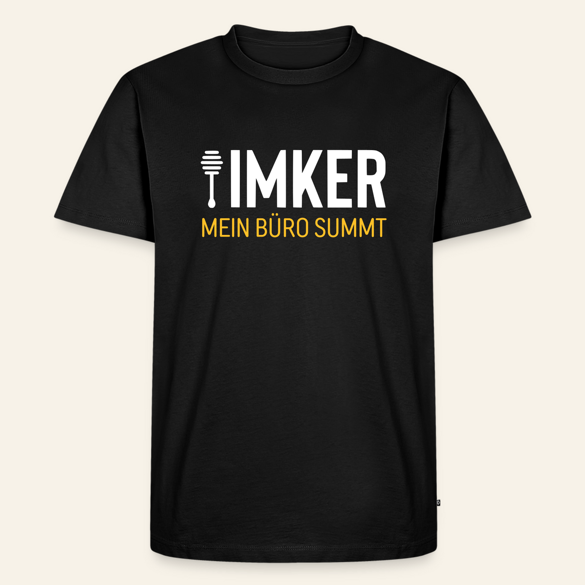 IMKER Honig Büro T-Shirt in Schwarz – Vorderseite