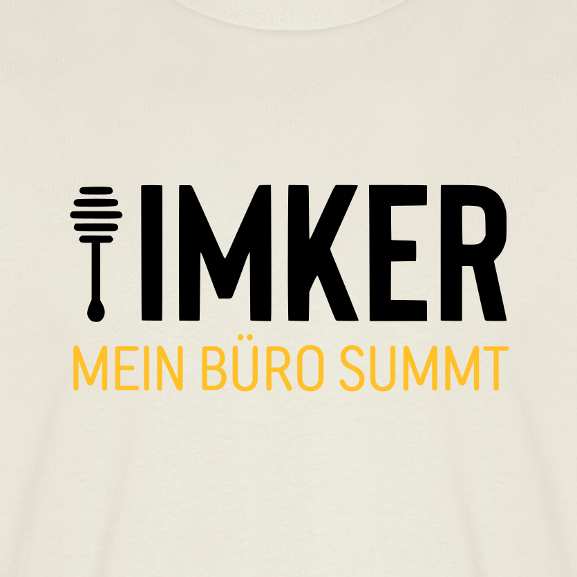 IMKER Honig Büro T-Shirt in Naturweiß – Druck im Detail